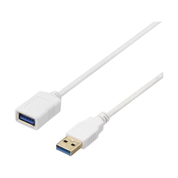 バッファロー USB3.2 Gen1 ケーブル 延長用 AーA スリム 2m ホワイト BU3AAS20WH 1個 453-8160（直送品）
