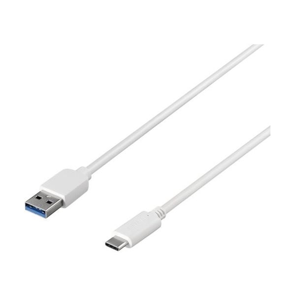 バッファロー USB3.2 Gen1 ケーブル AーC 1m ホワイト BU3AC10WH 1個 453-9566（直送品）