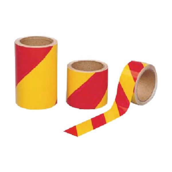 つくし工房 つくし ダイヤテープ(黄/赤)反射式 150mm幅 TP-27 1巻 184-9396（直送品）