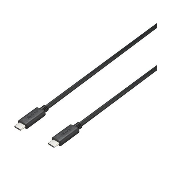 バッファロー USB3.2 Gen2 CーC PD5A対応ケーブル 0.5m ブラック BU3CC5P05BK 1個 453-1209（直送品）