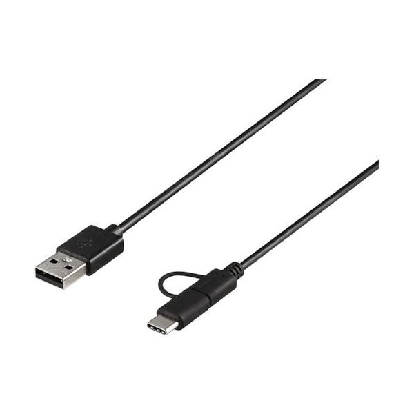 バッファロー USB2.0ケーブル AーmicroB+TypeーC 1.5m ブラック BU2AMBC15BK 1個 453-1199（直送品）