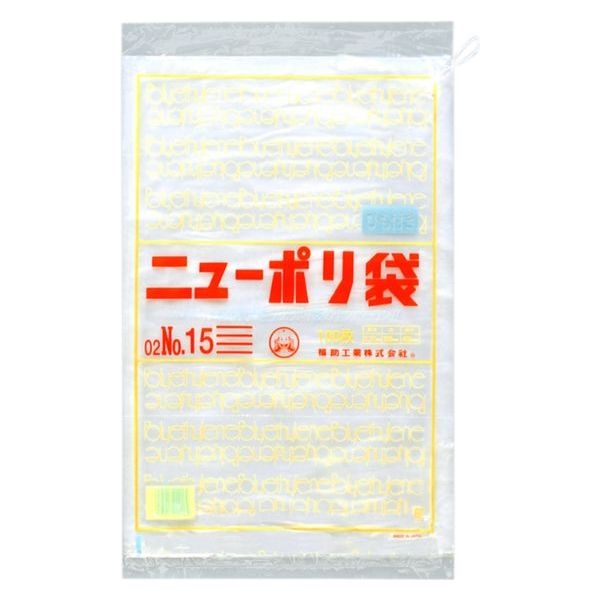 福助工業 ポリ袋　ニューポリ 002 No.15 紐付　4000枚(1000枚×4) 0440681（直送品）