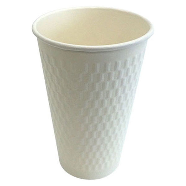 ケーピープラテック エンボススリーブ紙カップ ホワイト 460ml 54516 1袋(40枚)（直送品）