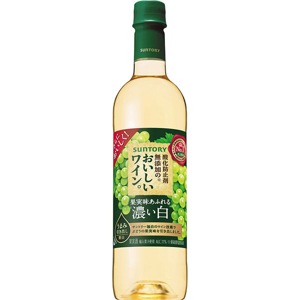 サントリー 酸化防止剤無添加のおいしいワイン。濃い白 720ml ペットボトル 1本 - アスクル