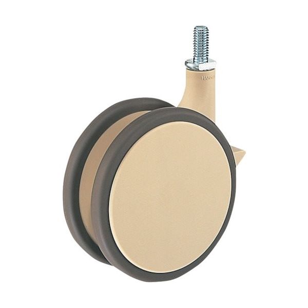 ハンマーキャスター ハンマー 双輪ねじ込み旋回式ウレタン車輪 100mm ストッパー付 ライトブラウン 700A-FA2100 1個（直送品）