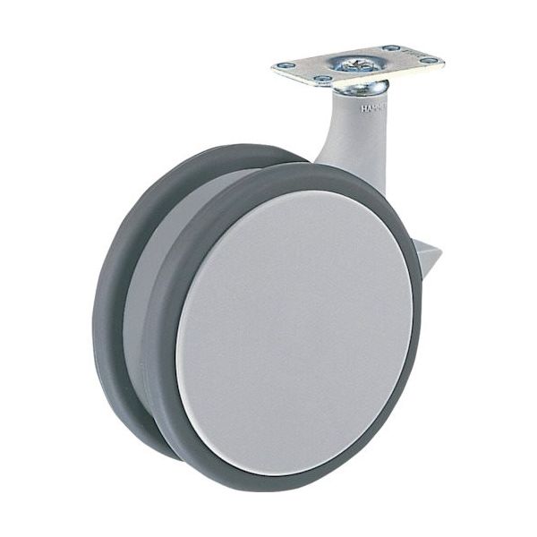ハンマーキャスター ハンマー 双輪平付け旋回式ウレタン車輪 100mm ストッパー付 グレー 700P-FA1100 1個 814-0492（直送品）