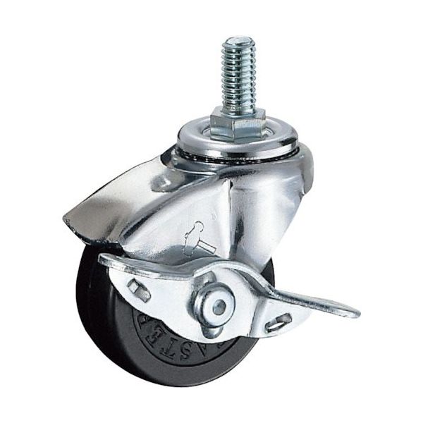 ハンマーキャスター ハンマー ねじ込み旋回式ゴム車輪50mm W3/8 ストッパー付 45015A-20R50 1個 814-1455（直送品）