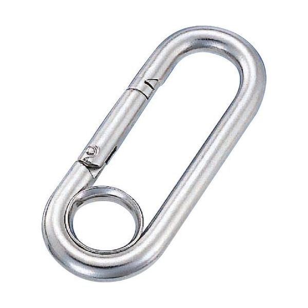 水本機械製作所 水本 ステンレス プチカラビナ(リング付) 線径5mm長さ56mm A-160 1個 113-4553（直送品）