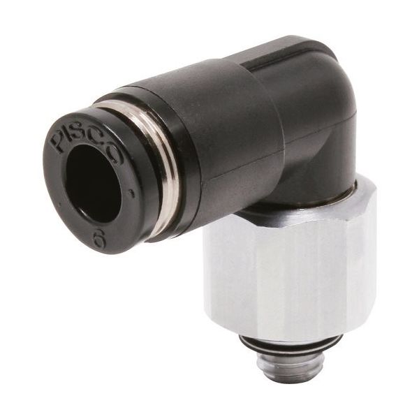 日本ピスコ PISCO ロータリジョイント エルボチューブ6ネジM6X1 RL6M6 1個 809-5750（直送品）