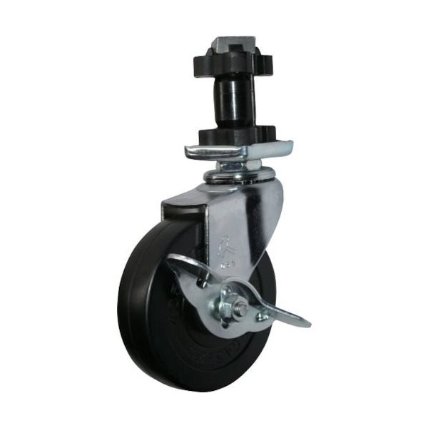 ハンマーキャスター ハンマー パイプ差込み旋回式ゴム車輪 75mm 角25用 ストッパー付 4154EN-R75 1個 814-0935（直送品）