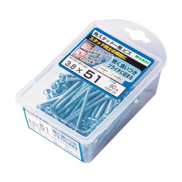 若井産業 WAKAI 角スタッド一発ビス バリューパック 3.8X58 KS8580V 1セット(350本:70本×5パック)（直送品）