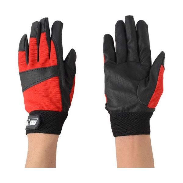 川西工業 川西 PUファントム レッド 1P Mサイズ 2973R-M 1セット(10双) 123-6090（直送品）