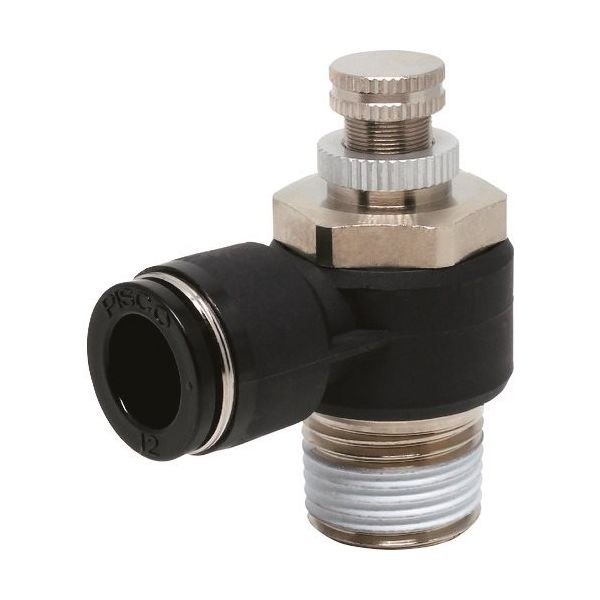 日本ピスコ ピスコ スロットルバルブ エルボ チューブ12MMネジR1/2 JNC1204 1個 809-5490（直送品）