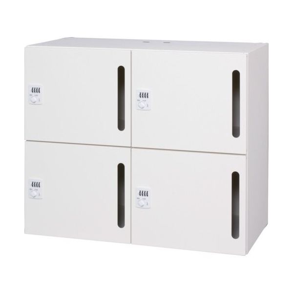 ダイシン工業 DAISHIN パーソナルロッカー4人用 ホワイト色 プッシュ錠タイプ 縦投入孔 L945-07LLP-W 1台（直送品）