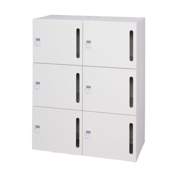 ダイシン工業 DAISHIN パーソナルロッカー6人用 ホワイト色 プッシュ錠タイプ 縦投入孔 L945-11LLP-W 1台（直送品）