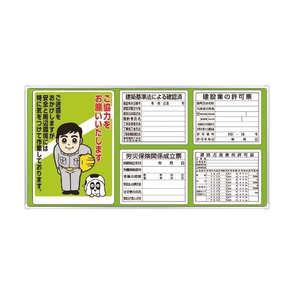 ユニット ◎表示板取付ベース表示板付90×180 303-01D 1台 167-7609（直送品）