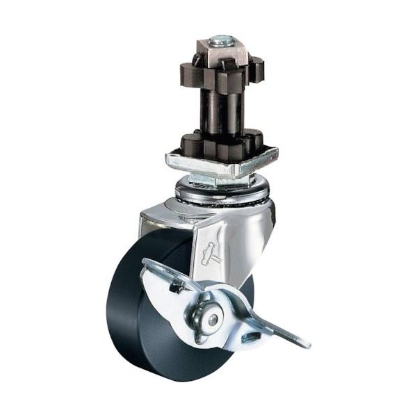 ハンマーキャスター ハンマー パイプ差込み旋回式MCナイロン車輪 40mm 角32用 ストッパー付 4155EN-MC40 1個（直送品）