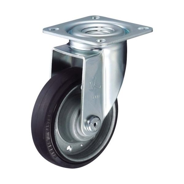 ハンマーキャスター ハンマー プレート式キャスター 自在 車輪径100mm ゴム車輪(ボールベアリング) 4202S-1RB100 1個（直送品）