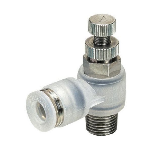 日本ピスコ ピスコ スピードコントローラPP エルボ メータイン制御チューブ8ネジR1/4 PJSC802B 1個 809-5647（直送品）