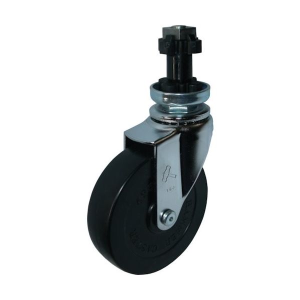 ハンマーキャスター ハンマー パイプ差込み旋回式ゴム車輪(ローラーベアリング)100mm φ38用 4202EN-RDB100 1個（直送品）