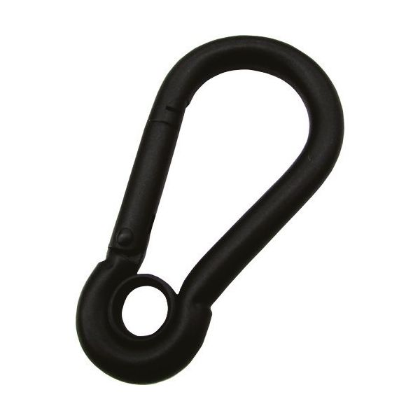 水本機械製作所 水本 ステンレス スナップフックA型(リング付) 黒色塗装 線径6mm長さ61mm A-2834 1個 317-9208（直送品）