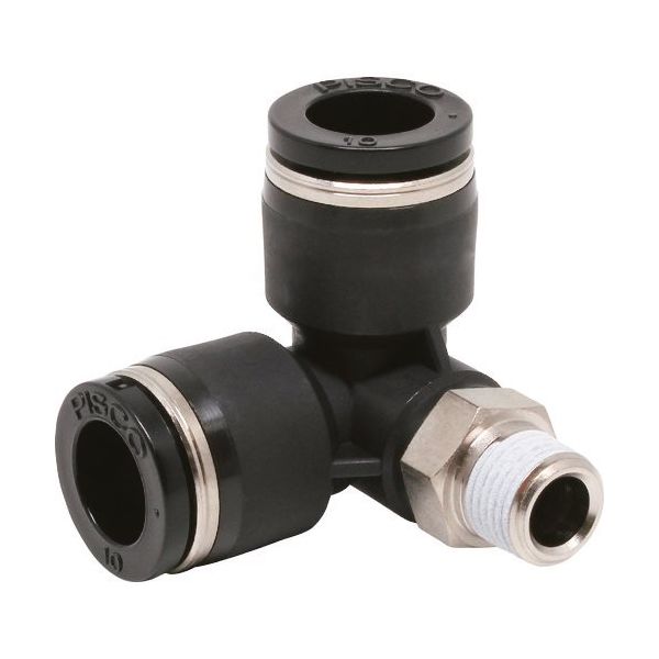 日本ピスコ ピスコ チューブフィッティング トリポッドエルボチューブ10ネジR1/8 PVX1001 1セット(10個) 809-5703（直送品）