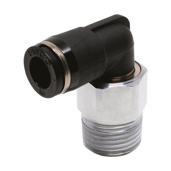 日本ピスコ PISCO ロータリジョイント エルボチューブ10ネジR1/2 RL1004 1個 809-5744（直送品）
