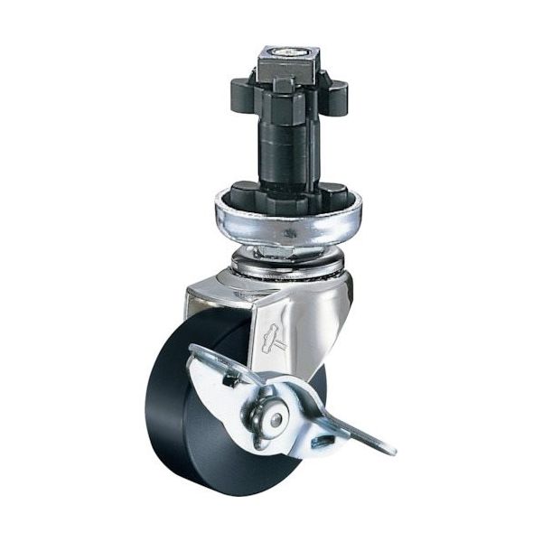 ハンマーキャスター ハンマー パイプ差込み旋回式MCナイロン車輪 50mm φ38用 ストッパー付 4152EN-MC50 1個（直送品）