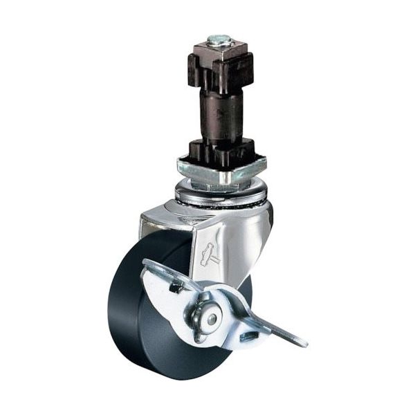 ハンマーキャスター ハンマー パイプ差込み旋回式MCナイロン車輪 50mm 角25用 ストッパー付 4154EN-MC50 1個（直送品）