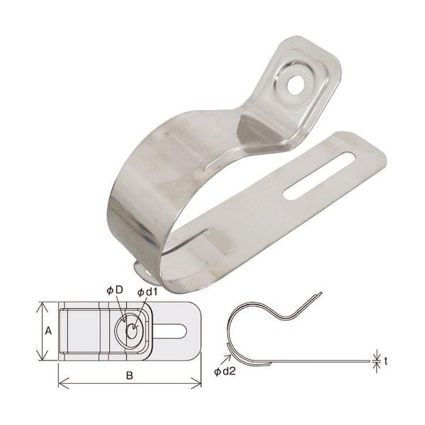 因幡電機産業 JAPPY 片サドルSUS JM2-3745S 1袋(15個) 216-9880（直送品）