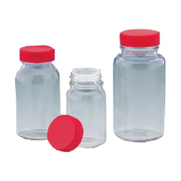 東京硝子器械 TGK 規格瓶 白 5K 赤Cap栓付50mL300本 323-05-84-16 1箱(300本) 189-1378（直送品）