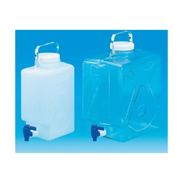 東京硝子器械 TGK 活栓付き角型びん 20L 高密度PE製 602-21-45-02 1個 183-5915（直送品）