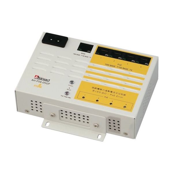 因幡電機産業 Abaniact Gigabit Switching PoE給電HUB 5ポート AH-PS4-05GP 1台 857-2333（直送品）