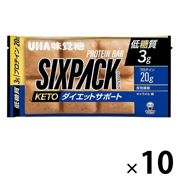 SIXPACK ケトプロテインバー キャラメル 10個 UHA味覚糖