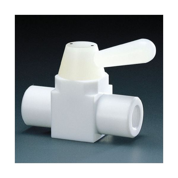 フロンケミカル フッ素樹脂(PTFE)二方ボールバルブ RC1/2 フッ素ゴム NR0001-003 1個 734-3922（直送品）