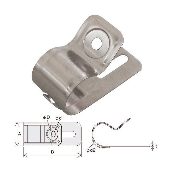 因幡電機産業 JAPPY 片サドルSUS JM2-1317S 1袋(100個) 216-5140（直送品）