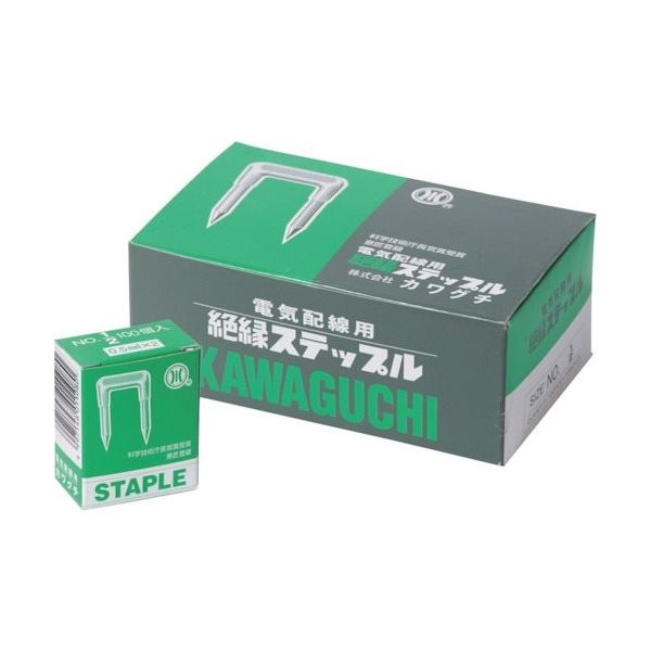 カワグチ WAKAI 絶縁ステープル 1/2 (1000本入) 9500400 1箱(1000本) 386-6290（直送品）