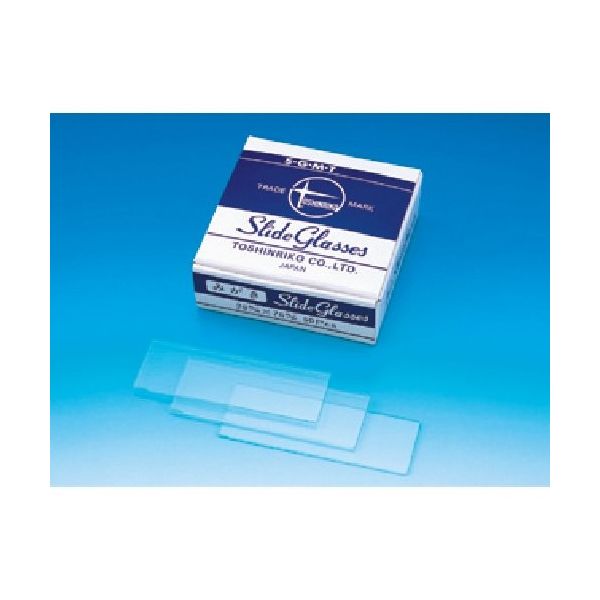 東京硝子器械 TGK スライドグラス 青板切放し 100枚入 579-14-31-02 1箱(100枚) 184-0649（直送品）