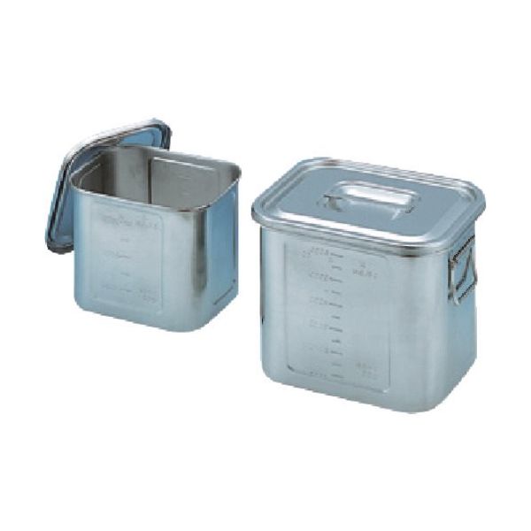 東京硝子器械 TGK 角型目盛付ポット 304製 手無 12型 419-32-06-62 1個 186-1095（直送品）