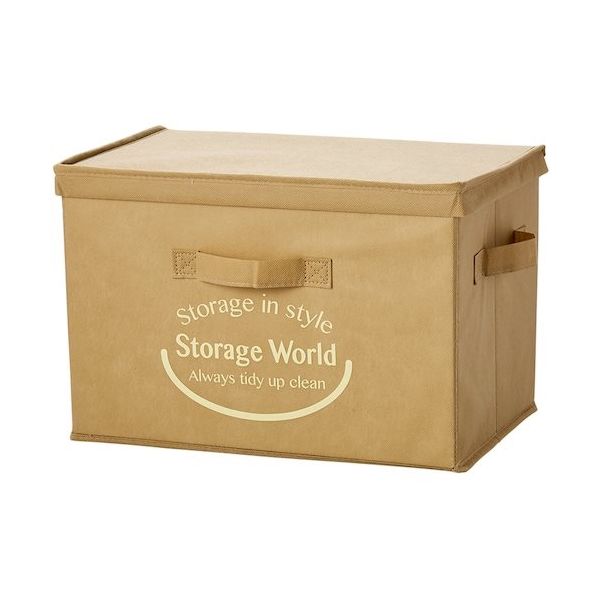 アイメディア フタ付整理箱2個セット キャメル 1009306 1本 350-0780（直送品）