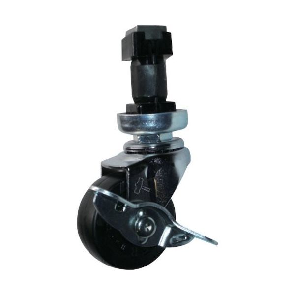 ハンマーキャスター ハンマー パイプ差込み旋回式ゴム車輪(スチールホイール)50mm φ38用 ストッパー付 4152EN-R50 1個（直送品）