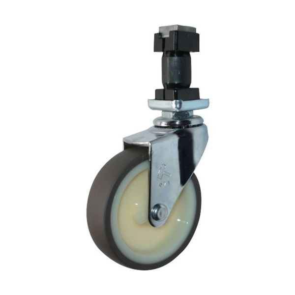 ハンマーキャスター ハンマー パイプ差込み旋回式ウレタン車輪(ナイロンホイール)65mm 角25用 4204EN-UR65 1個（直送品）