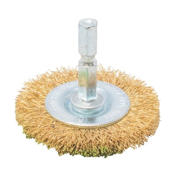 ワールドツール アストロプロダクツ AP 1/4HEX ワイヤーブラシ 真鍮 ホイール型 2011000012151 1個 253-3327（直送品）