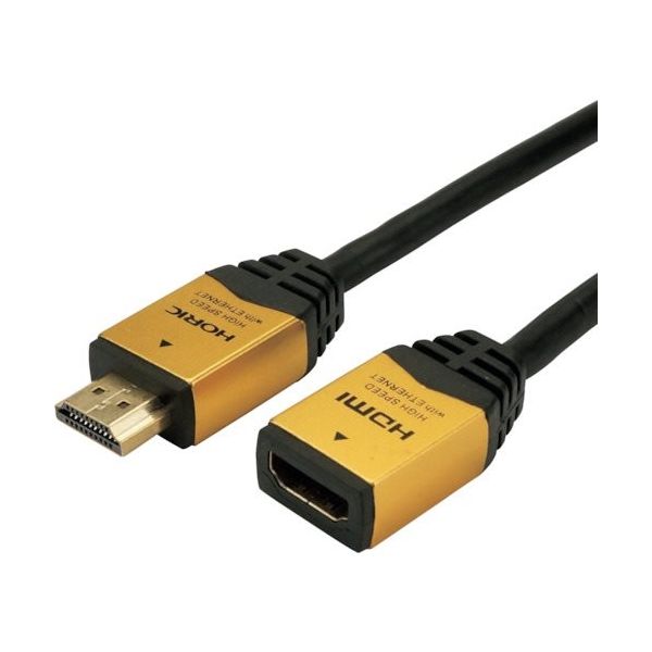 ホーリック HDMI延長ケーブル 3m ゴールド HDFM30ー120GD 1個 408-4928（直送品）