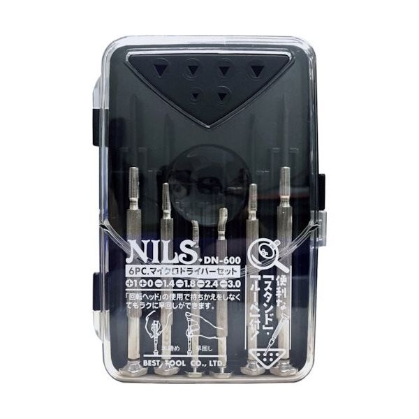 ベストツール BEST 6pcs.マイクロドライバーセット ニルス DN-600 1個 407-2591（直送品）