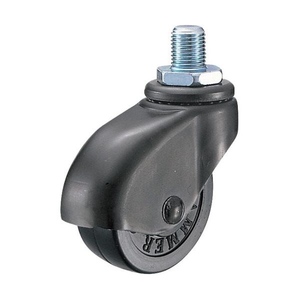 ハンマーキャスター ハンマー ねじ込み旋回式ゴム車輪50mm M12 本体:黒色 451A-30R50 1個 814-1475（直送品）