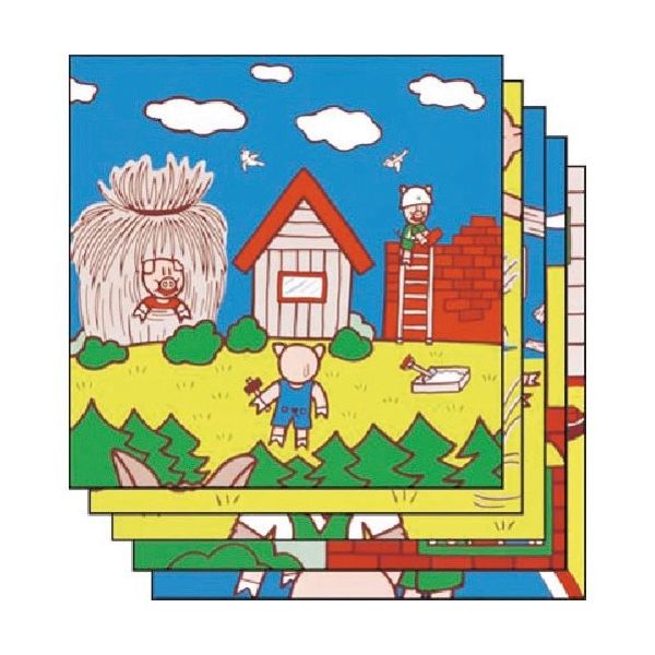 つくし工房 つくし たのし~る[童話]さんびきのこぶた 5枚組 KS-67 1組(5枚) 184-4944（直送品）