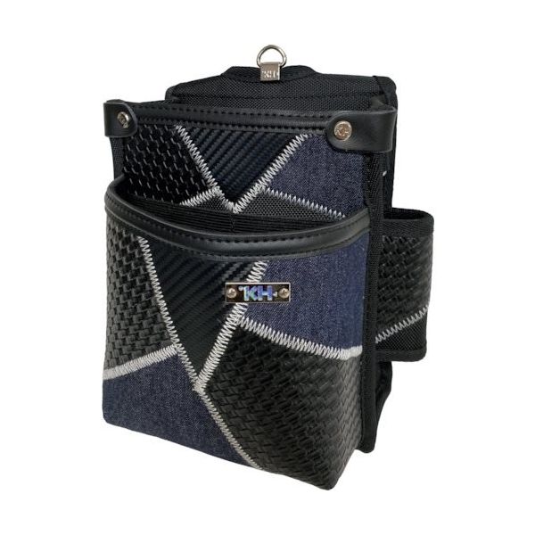基陽 KH ギャザーフランケン腰袋2段 紺 FKWB0008N 1個 338-4545（直送品）