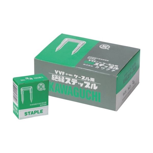 カワグチ WAKAI 絶縁ステープル 3/4 (1000本入) 9500600 1箱(1000本) 386-4635（直送品）