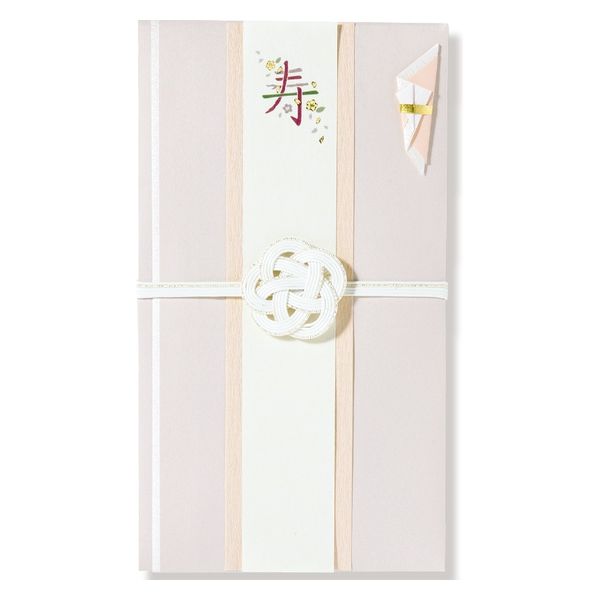 いろは出版 ご祝儀袋 寿草花 白桜 GJK-05 1セット（2パック） - アスクル